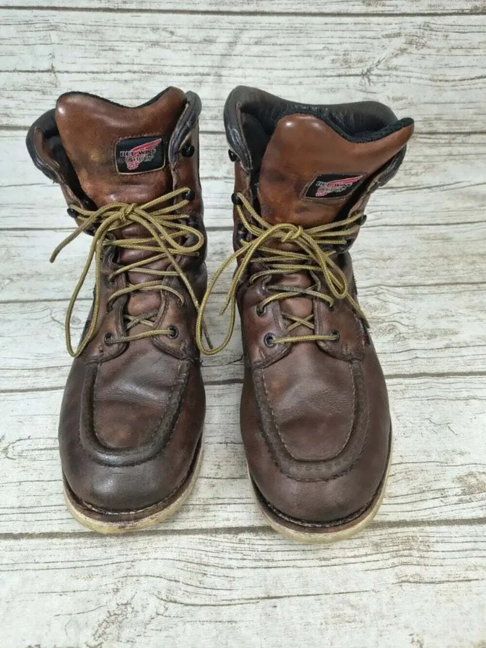 Red Wing Waterproof Brown Leather Moc Toe Boots Men’s 9.5
